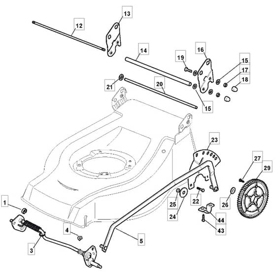 5310 PD BW SILENT - 2009 - 291577043/MI8 - Mountfield Rotary Mower Deck Diagram