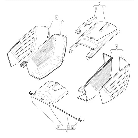 5310 PD BW SILENT - 2009 - 291577043/MI8 - Mountfield Rotary Mower Grass Bag Diagram