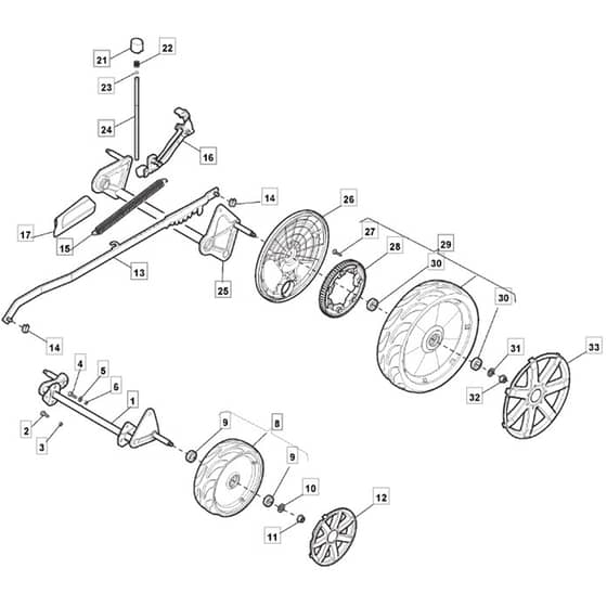 531 PD 4S AVS - 2010 - 290553043/M10 - Mountfield Rotary Mower Wheels Diagram