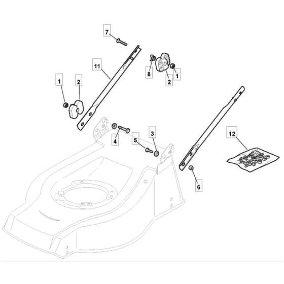 5320 PD 4S INOX - 2009 - 291592023/M09 - Mountfield Rotary Mower Lower Handle Diagram