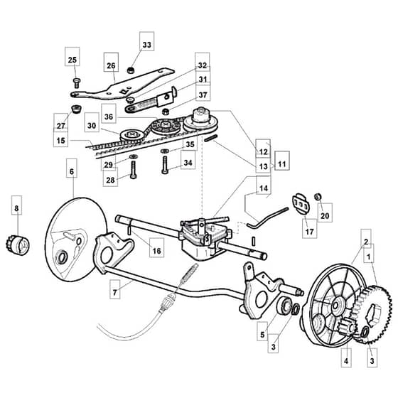 5320 PD 4S INOX - 2009 - 291592023/M09 - Mountfield Rotary Mower Transmission Diagram