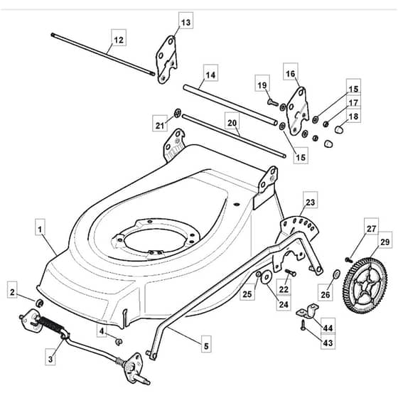 5320 PD BW - 2008 - 294537023/M08 - Mountfield Rotary Mower Deck Diagram