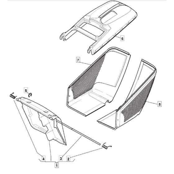 5320 PD BW - 2009 - 294537023/M09 - Mountfield Rotary Mower Grass Bag Diagram