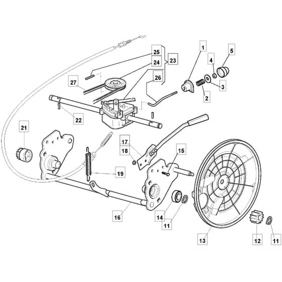 5320 PD BW - 2009 - 294537023/M09 - Mountfield Rotary Mower Transmission Diagram