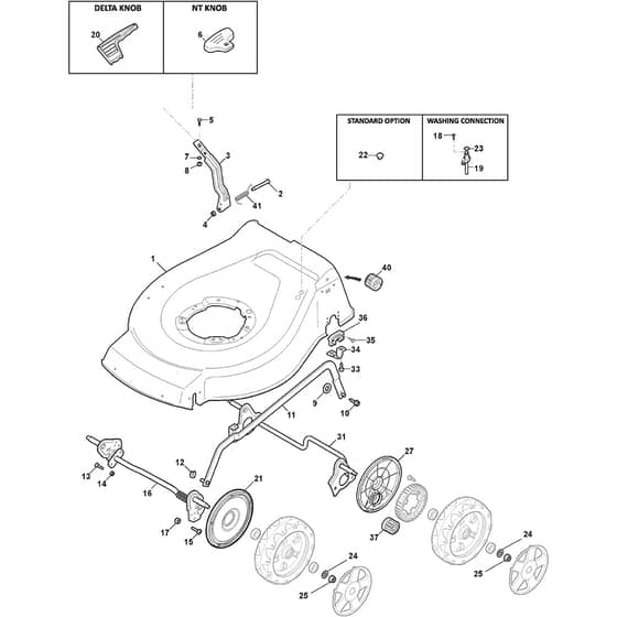 5320 PD ES - 2011-2012 - 299532523/MTF - Castel Garden Rotary Mower Deck and Height Adjusting Diagram