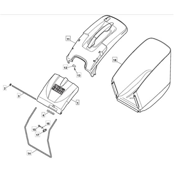 532 PD 4S AVS - 2010 - 290557033/M10 - Mountfield Rotary Mower Grass Bag Diagram