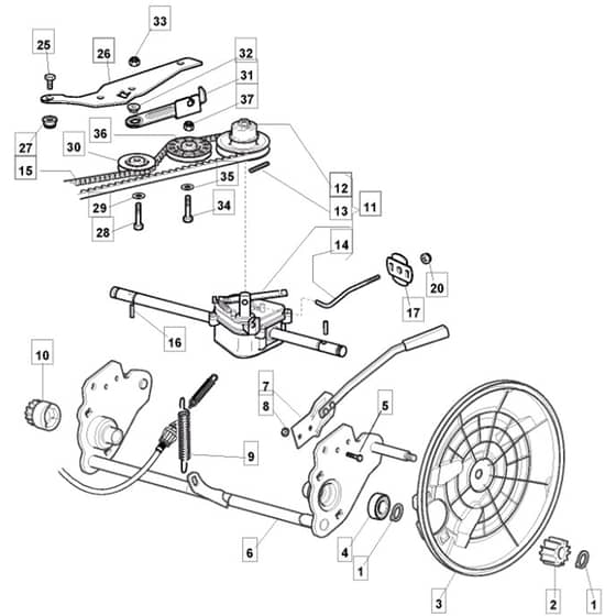 5330 PD 4S BW INOX - 2009 - 291597033/M09 - Mountfield Rotary Mower Transmission Diagram