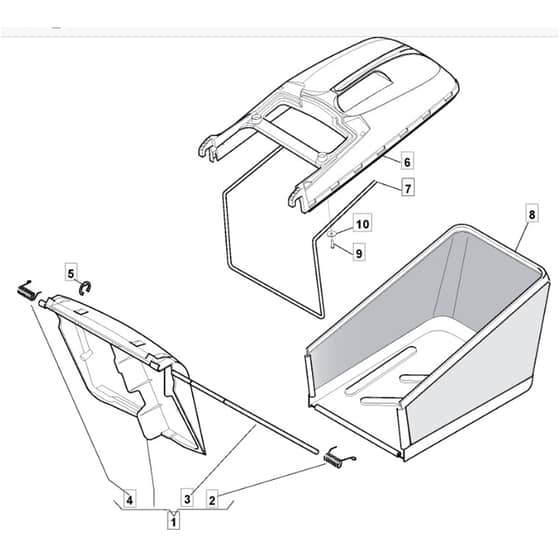5330 PD 4S INOX - 2008 - 291592033/M08 - Mountfield Rotary Mower Grass Bag Diagram
