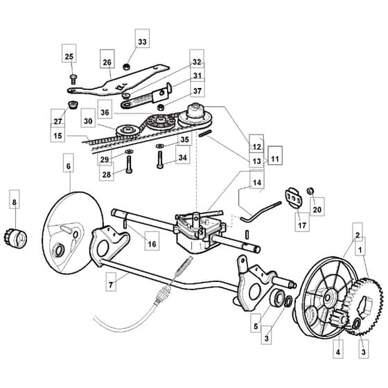 5330 PD 4S INOX - 2008 - 291592033/M08 - Mountfield Rotary Mower Transmission Diagram