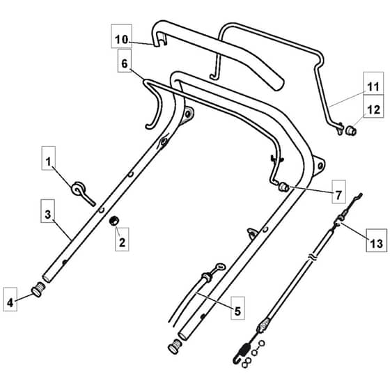 5330 PD 4S INOX - 2008 - 291592033/M08 - Mountfield Rotary Mower Upper Handle Diagram