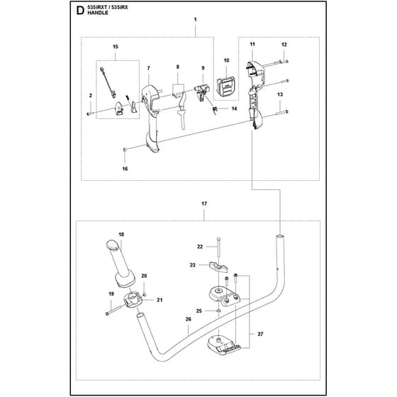 Husqvarna 535iRX - 967850605 - Handle