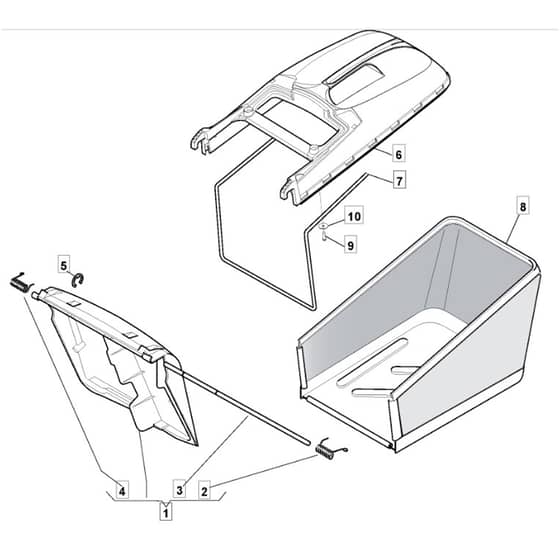5365 TRHV - 2010 - 291597033/MFR - Mountfield Rotary Mower Grass Bag Diagram