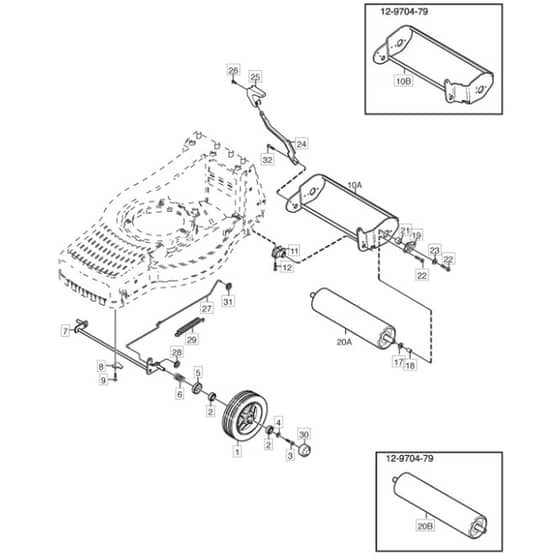 550 R - 2003 - 12-9704-78 - Mountfield Rotary Mower Wheels Diagram