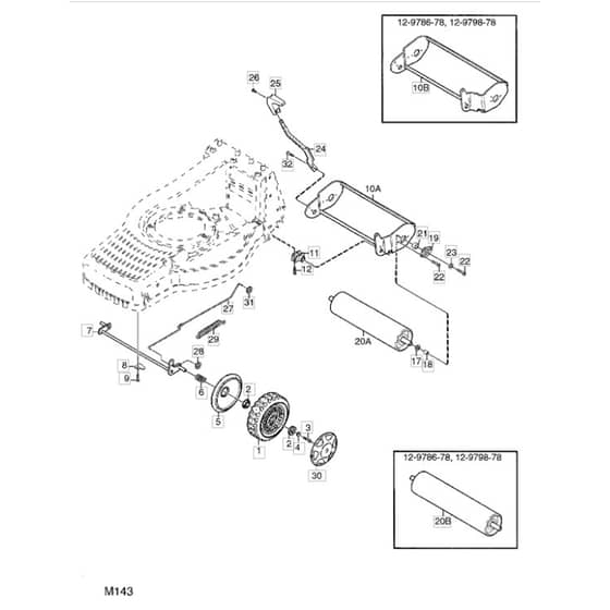 550 R - 2003 - 12-9786-78 - Mountfield Rotary Mower Wheels Diagram