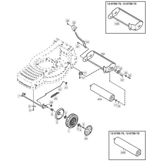 550 R - 2004 - 12-9786-79 - Mountfield Rotary Mower Wheels Diagram