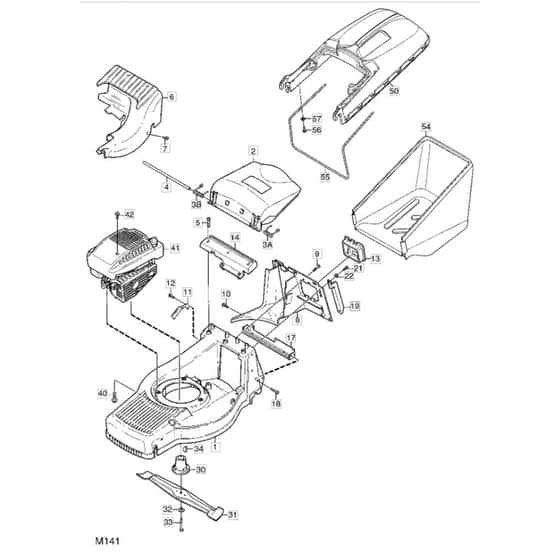 550 R ES - 2003 - 12-9798-78 - Mountfield Rotary Mower Grass Bag Diagram