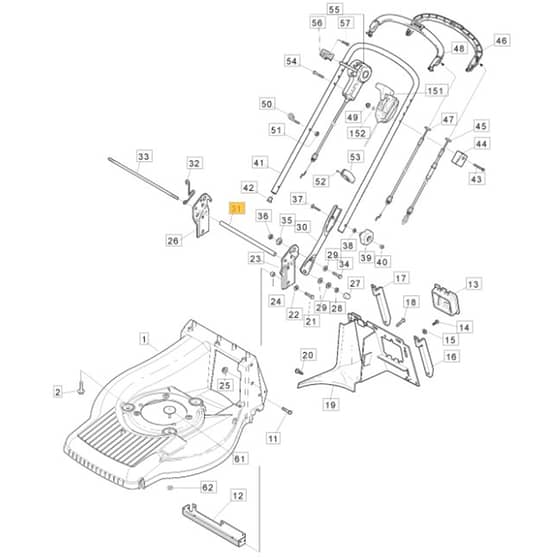 550 R ES - 2006-2007 - 292555523/MOR - Mountfield Rotary Mower Handle Diagram