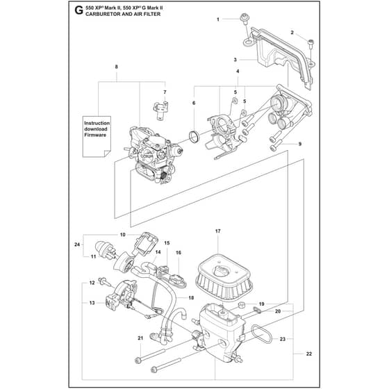 Husqvarna 550 XP G Mark II - 967690915 - Carburetor And Air Filter