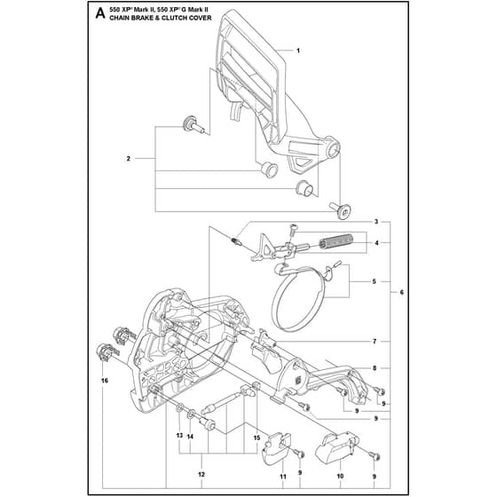 Husqvarna 550 XP G Mark II - 967690915 - Chain Brake And Clutch Cover