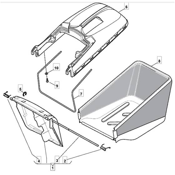 553 R - 2007 - 292555043/MOR - Mountfield Rotary Mower Grass Bag Diagram