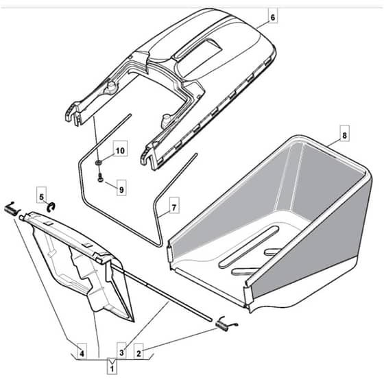 553 R_ES - 2007 - 292555543/MOR - Mountfield Rotary Mower Grass Bag Diagram