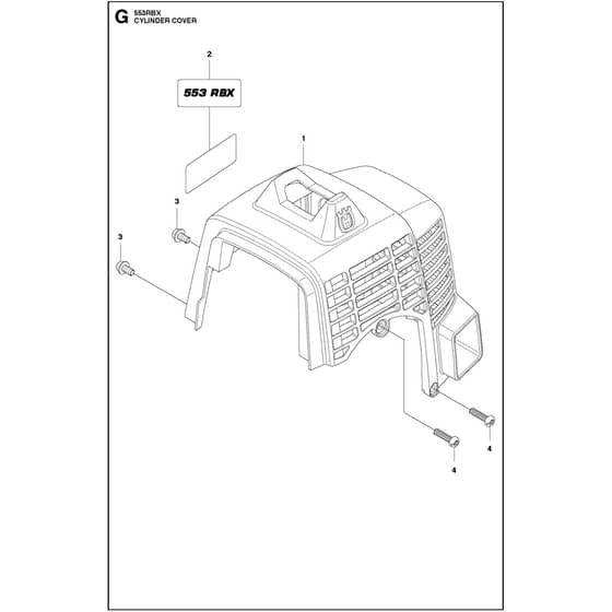 Husqvarna 553RBX - 966780202 - Cylinder Cover