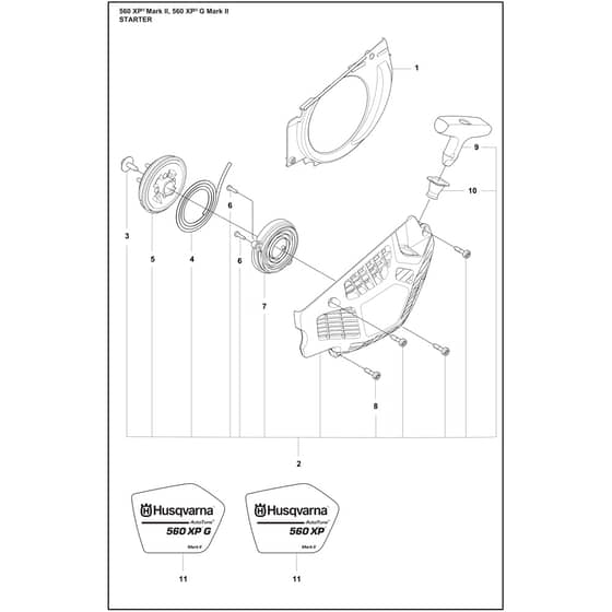 Husqvarna 560 XP Mark II - 970657015 - Starter