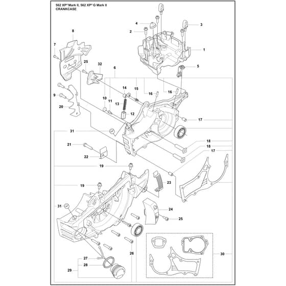 Husqvarna 562 XP G Mark II - 970663618 - Crankcase
