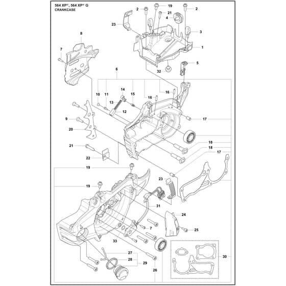 Husqvarna 564 XP - 970711418 - Crankcase