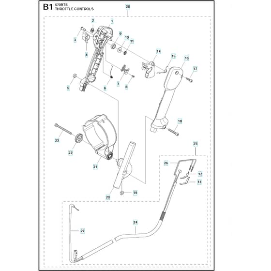 Husqvarna 570 BFS - 2011-Current - Throttle Controls