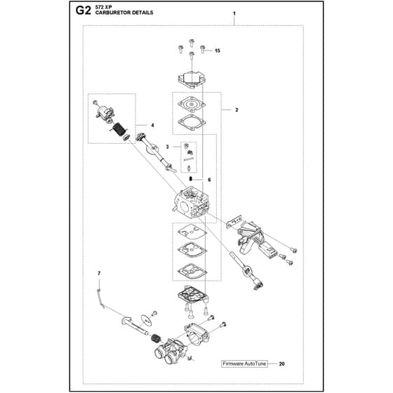 Husqvarna 572 XP G - 966733420 - Carburetor Details