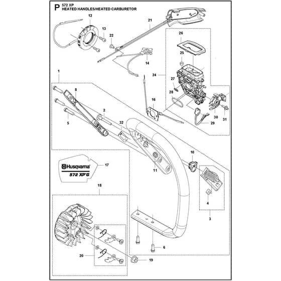 Husqvarna 572 XP G - 966733420 - Heated Handles