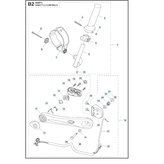 Husqvarna 580 BFS - 2011-05 - Throttle Controls 2