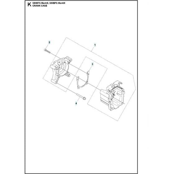 Husqvarna 580BFS Mark III – 580BTS Mark III - Crankcase