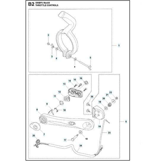 Husqvarna 580BFS Mark III – 580BTS Mark III - Throttle Controls 2