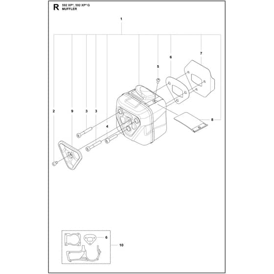 Husqvarna 592 XP G - 970493454 - Muffler