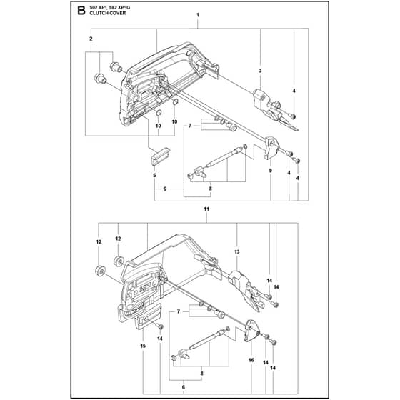 Husqvarna 592 XP G - 970493454 - Clutch Cover