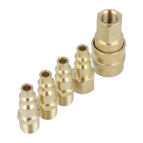1/4" Male / Female Air Tool Quick Brass Coupler Set (5 Piece)