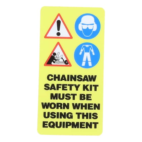 Chainsaw Safety Sticker