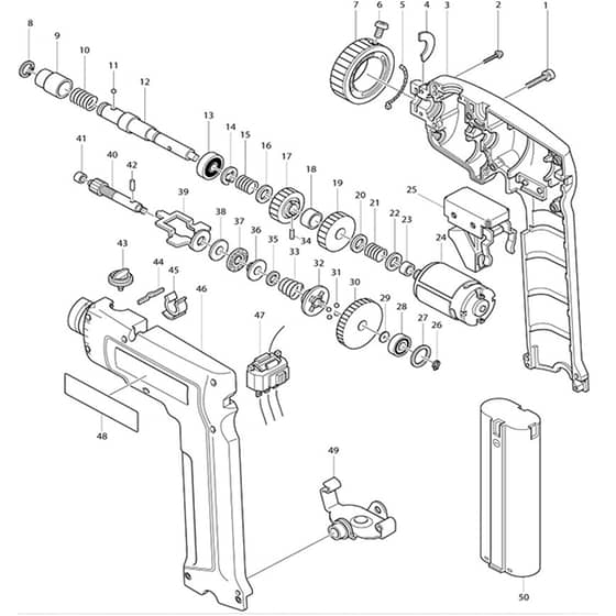 Makita 6094D - Cordless Driver Drill - Power Tool Diagram