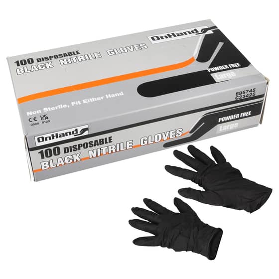 Disposable Nitrile Gloves, Box Of 100 (Large)