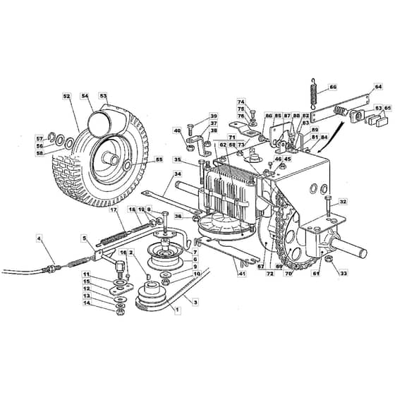 625M - 2003 - 	13-2659-13 - Mountfield Ride On Mower Transmission Diagram