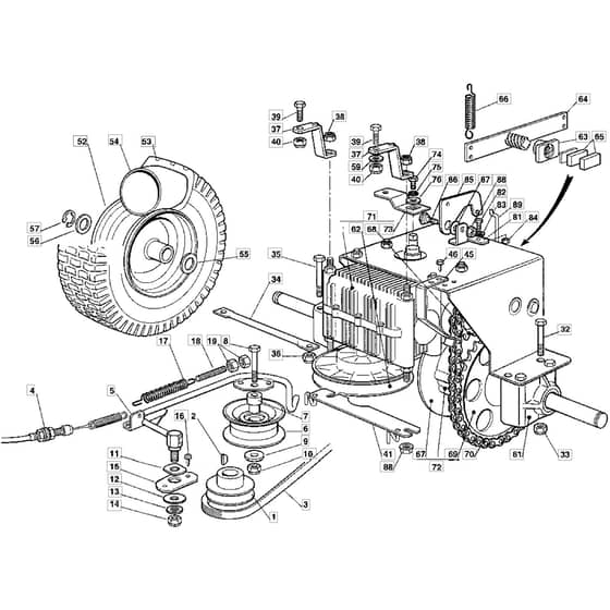 625M - 2004 - 13-2659-14 - Mountfield Ride On Mower Transmission Diagram