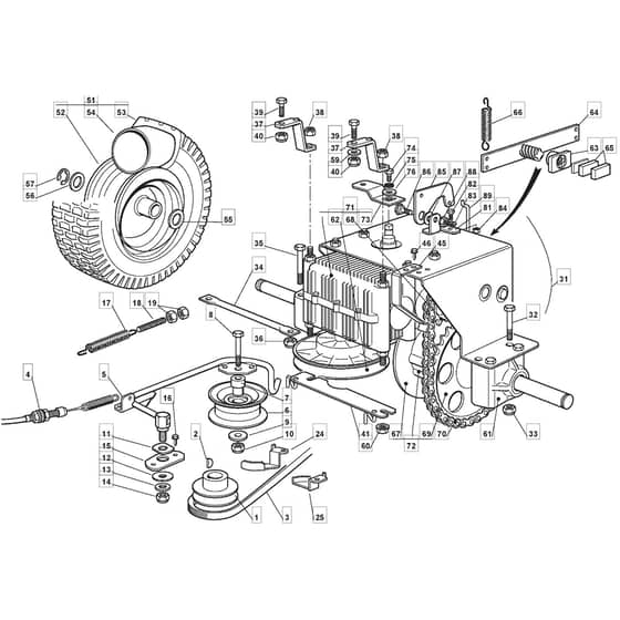 625M - 2005-2006 - 13-2659-15 - Mountfield Ride On Mower Transmission Diagram