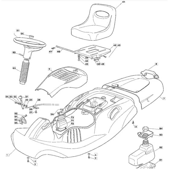 625M - 2006 - 13-2659-16 - Mountfield Ride On Mower Body Diagram