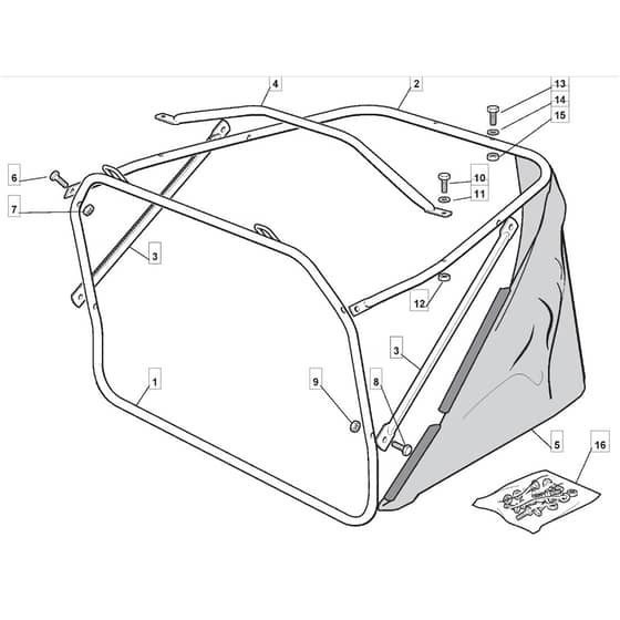 625M - 2003-2006 - 299970613/MOU - Mountfield Ride On Mower Grasscatcher Diagram