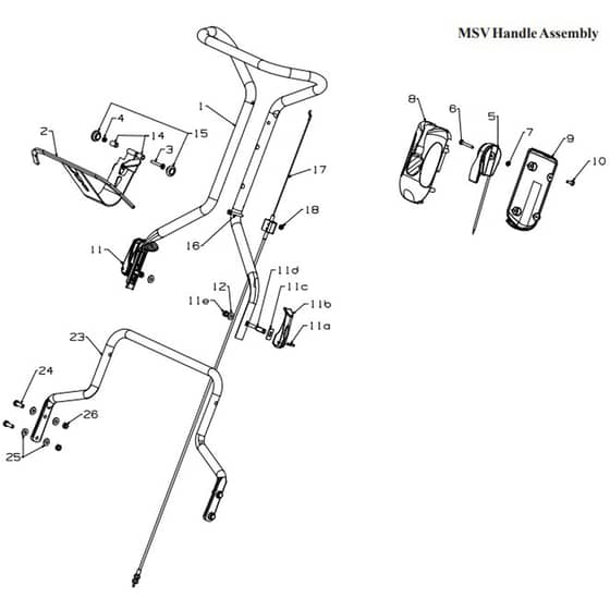 Masport 660 - 019031 - Dec 2007 7091922 - MSV Handle Assembly