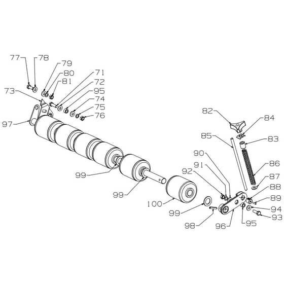 Masport 660 - 019072  - Apr 2011 7349951 - Front Roller Assembly