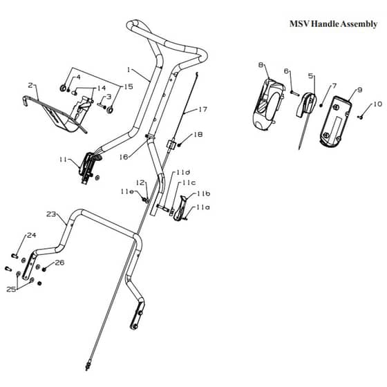Masport 660 - 019072  - Apr 2011 7349951 - MSV Handle Assembly