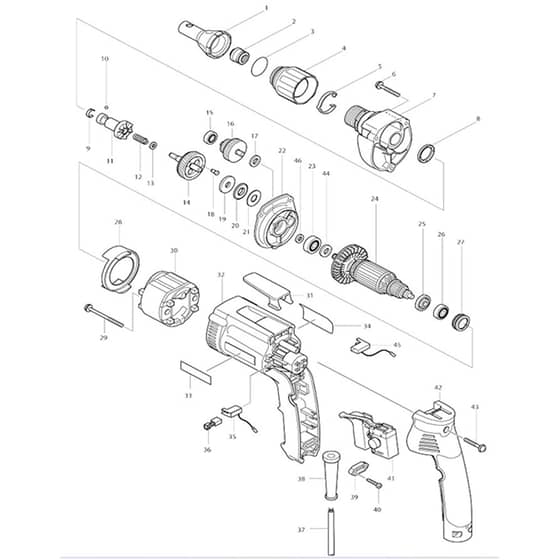 Makita 6823 - Drywall Screwdriver - Power Tool Diagram
